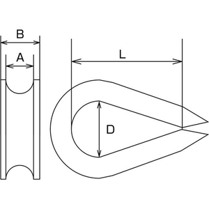 水本機械製作所 ステンレス 板シンブル 使用ロープ径6mm FC454FH-2048690-イメージ2
