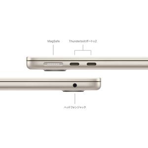 Apple 13インチMacBook Air： 8コアCPUと8コアGPUを搭載したApple M3チップ 8GB 256GB SSD スターライト MRXT3J/A-イメージ7