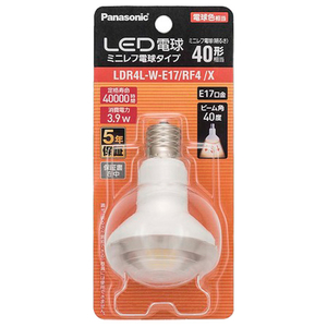 パナソニック LED電球 E17口金 ビーム光束80lm(3．9Wミニレフ電球タイプ) 電球色相当 LDR4LWE17RF4X-イメージ1
