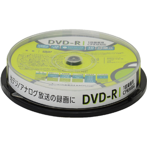 グリーンハウス 録画用DVD-R 4．7GB 1-16倍速対応 インクジェットプリンタ対応 10枚入り GH-DVDRCB10-イメージ1