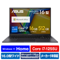 ASUS ノートパソコン Vivobook 16X インディーブラック K3604ZA-MB032WS