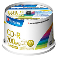 Verbatim データ用CD-R 700MB 48倍速対応 インクジェットプリンタ対応 50枚入り SR80FP50V2