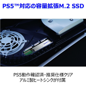 A-DATA PS5対応 容量拡張SSD(1TB) Premier SSD For Gamers ホワイト APSFG-1TCS-イメージ3