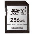 グリ－ンハウス UHSスピードクラス1 /ビデオスピードクラスV10対応SDHC/SDXCカード 256GB GH-SDC-VAシリーズ GH-SDC-VA256G