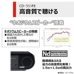 東芝 CDラジオ ブラック TY-ANC1(K)-イメージ7