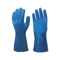 ショーワグローブ 塩化ビニール手袋簡易包装耐油ロングビニローブ1Pk袋10双青LL FC687FN-4343263