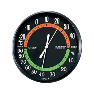 リズム時計 温湿度計 黒 9CZ013-002-イメージ1