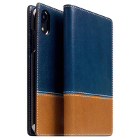 SLG Design iPhone XR用ケース Temponata Leather case ブルー×タン SD13665I61