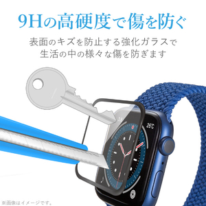 エレコム Apple Watch SE/Series 6/5/4[44mm]用フルカバーガラスフィルム/光沢0．33mm ブラック AW-20MFLGGRBK-イメージ3