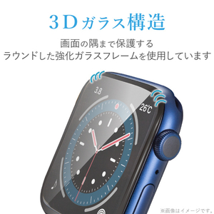 エレコム Apple Watch SE/Series 6/5/4[44mm]用フルカバーガラスフィルム/光沢0．33mm ブラック AW-20MFLGGRBK-イメージ5