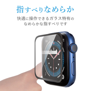 エレコム Apple Watch SE/Series 6/5/4[44mm]用フルカバーガラスフィルム/光沢0．33mm ブラック AW-20MFLGGRBK-イメージ7