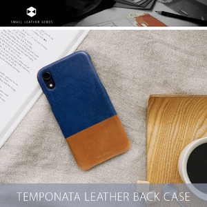 SLG Design iPhone XR用Temponata Leather Back case ブルー × タン SD13667I61-イメージ11
