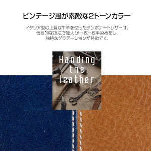 SLG Design iPhone XR用Temponata Leather Back case ブルー × タン SD13667I61-イメージ4