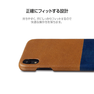 SLG Design iPhone XR用Temponata Leather Back case ブルー × タン SD13667I61-イメージ7