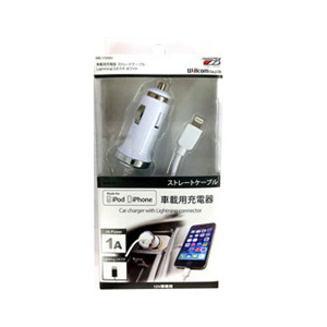 ウイルコム LightningコネクタDC充電器 iPod/iPhone用 ホワイト MB116WH-イメージ1