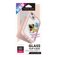 PGA iPhone 14用ガラスフリップケース ピンク PG22KGF04PK
