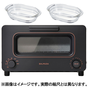 バルミューダ トースター BALMUDA The Toaster ブラック×HARIO 耐熱ガラス製グラタン皿セット! K05ABK+HGZO1812 K05ABK+HGZO1812SET-イメージ1