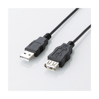 エレコム USB2．0延長ケーブル(0．5m) ブラック U2C-JE05BK