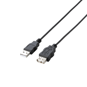 エレコム USB2．0延長ケーブル(0．5m) ブラック U2C-JE05BK-イメージ2