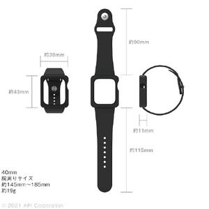 EYLE Apple Watch Series 6/5/4/SE用ケース付きバンド 40mm TILE CHARCOAL XEA04-TL-CH-イメージ12