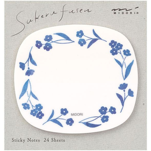 デザインフィル 付せん紙 透ける 青い花柄 FCU3385-19081006-イメージ2