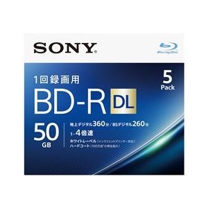 SONY 録画用50GB 2層 1-4倍速対応 BD-R追記型 ブルーレイディスク 5枚入り 5BNR2VJPS4-イメージ1