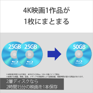 SONY 録画用50GB 2層 1-2倍速対応 BD-RE書換え型 ブルーレイディスク 5枚入り 5BNE2VJPS2-イメージ4