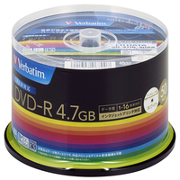 Verbatim データ用DVD-R 4．7GB 1～16倍速対応 インクジェットプリンター対応 50枚入り DHR47JDP50V3