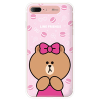 LINE FRIENDS iPhone 8 Plus/7 Plus用ケース LIGHT UP CASE チョコ マカロン KCL-LCH003
