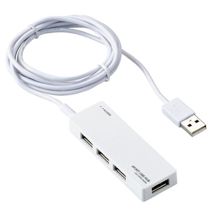 エレコム ACアダプタ付 USB2．0ハブ(4ポート・1．5m) ホワイト U2H-AN4SWH-イメージ2
