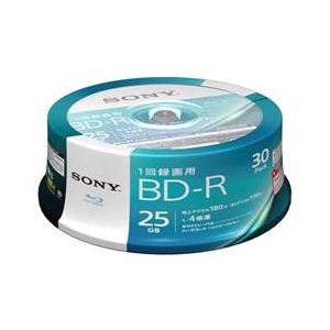 SONY 録画用25GB 1層 1-4倍速対応 BD-R追記型 ブルーレイディスク 30枚入り 30BNR1VJPP4-イメージ1