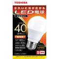 東芝 LED電球 E26口金 全光束485lm(4．9W一般電球 全方向タイプ) 電球色相当 LDA5L-G/40V1