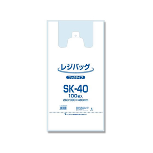 シモジマ レジバッグ フックタイプ SK-40 乳白色 100枚 FC161PF-006903503-イメージ1