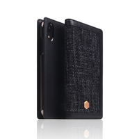 SLG Design iPhone XR用手帳型ケース Edition Calf Skin Leather Diary ブラック SD13713I61