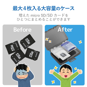 エレコム SD/microSDカードケース ブラック CMC-06NMC4-イメージ2
