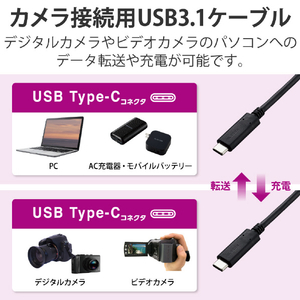 エレコム カメラ接続用USB3．1ケーブル(Type-Cタイプ) 0．5m ブラック DGW-U3CC05NBK-イメージ3