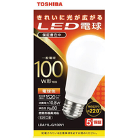 東芝 LED電球 E26口金 全光束1520lm(10．8W一般電球 全方向タイプ) 電球色相当 LDA11L-G/100V1