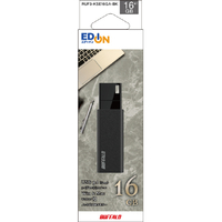BUFFALO USB3．2(Gen1)USBメモリ ノック式 16GB オリジナル ブラック RUF3-KSE16GA-BK