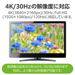 エレコム HIGH SPEED HDMIケーブル(L字コネクター/左向き) 1．0m ブラック CAC-HD14EYL10BK-イメージ7