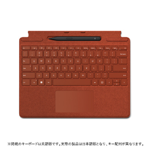 マイクロソフト Surface Pro スリム ペン2付き Signature キーボード ポピー レッド 8X6-00039-イメージ1