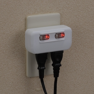 オーム電機 LEDランプ式節電タップ(2個口) HS-A1758W-イメージ3