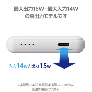 エレコム 超コンパクトモバイルバッテリー(5000mAh/3A/USB Type-C×1) しろちゃん(ホワイト×ブラック) DE-C48-5000WF-イメージ5