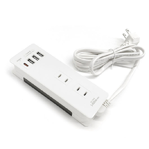 エアージェイ PD20W対応 USB+AC電源タップ(1．5m) ホワイト AOT-415WH-イメージ1