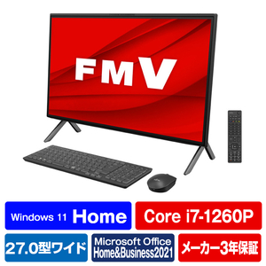 富士通 一体型デスクトップパソコン e angle select ESPRIMO FHシリーズ ブラック FMVF95H2BE-イメージ1