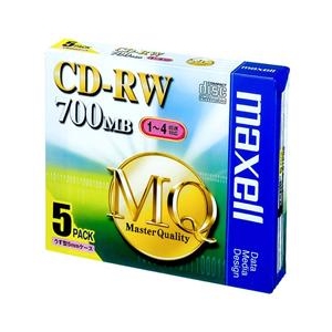 マクセル データ用CD-RW 700MB 1-4倍速 MQシリーズ 5枚入り CDRW80MQ.S1P5S-イメージ1