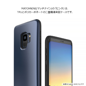 Matchnine Galaxy S9+用ケース PINTA ネイビー(ペブル) MN89786S9P-イメージ3
