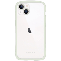 NATURALdesign iPhone 14/13用背面型ケース マットラバー加工 CHROME-CLEAR ピスタチオ IP2261CHC09