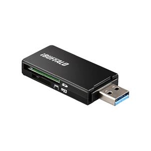 BUFFALO USB3．0 SD/microSD専用カードリーダー ブラック BSCR27U3BK-イメージ1