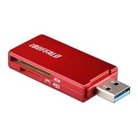 BUFFALO USB3．0 SD/microSD専用カードリーダー レッド BSCR27U3RD