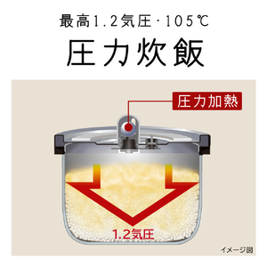 日立 圧力IH炊飯ジャー(1升炊き) ブラウンメタリック RZ-G18EM-T-イメージ5